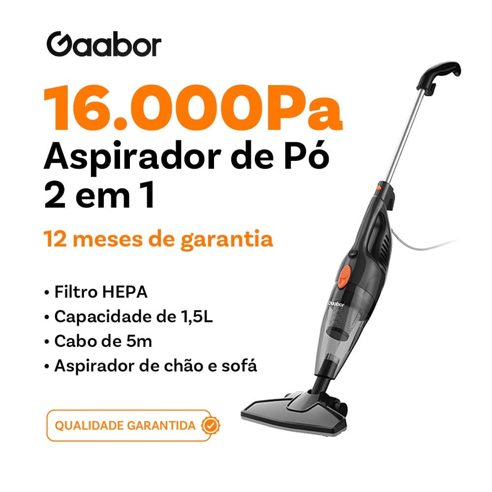 Aspirador Portátil Gaabor 2-em-1 16000Pa